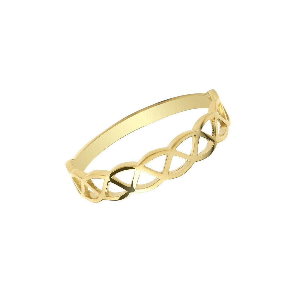 Celtic Band Ring 9ct Yellow Gold Hallmarked Sizes J - S British Made
