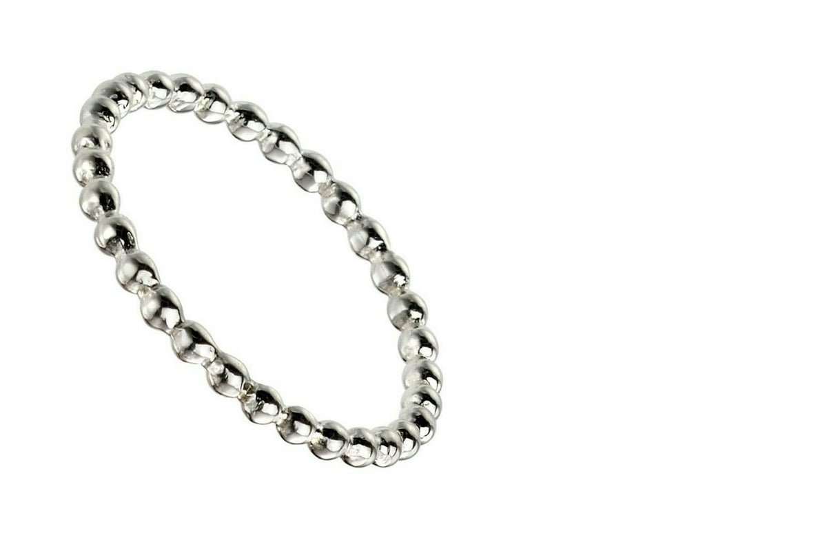 Sterling Silver Beaded Ring 925 Hallmarked Size K - S British Made