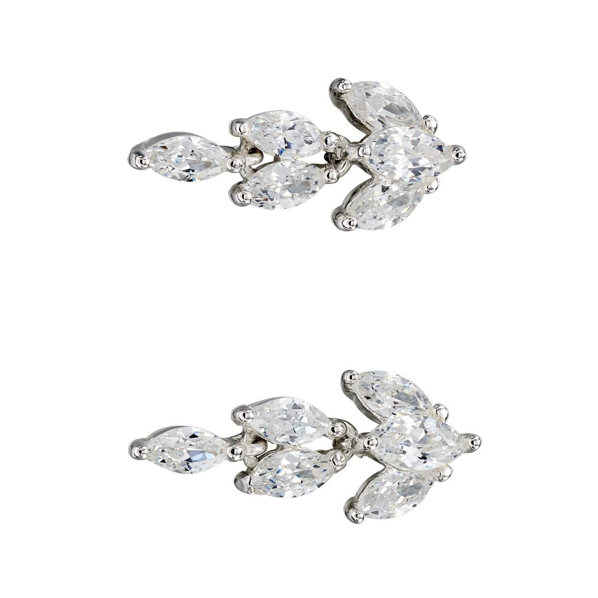 Marquise Zircon Drop Earrings Sterling Silver 925 Hallmarked Brand New Boxed