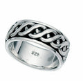 Sterling Silver Gents Ring Twist Design Spinner Hallmarked Size P-Z British Made