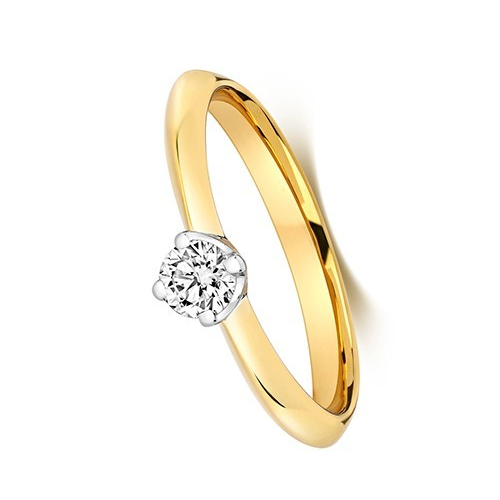 Solitaire Natural Diamond Ring 18ct Yellow Gold Hallmarked Sizes L - N