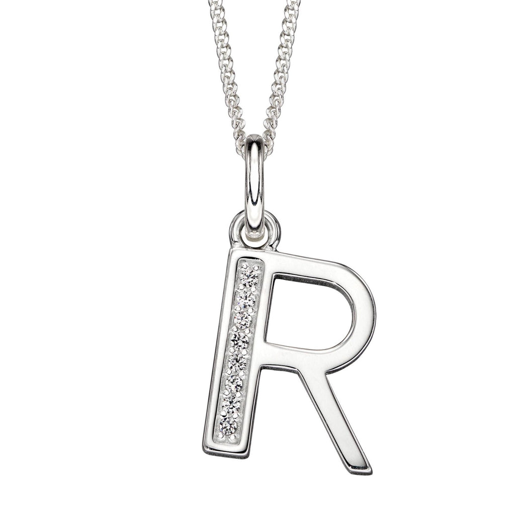 A - Z Necklace Channel Set Sterling Silver British Made 925 Hallmarked Brand New