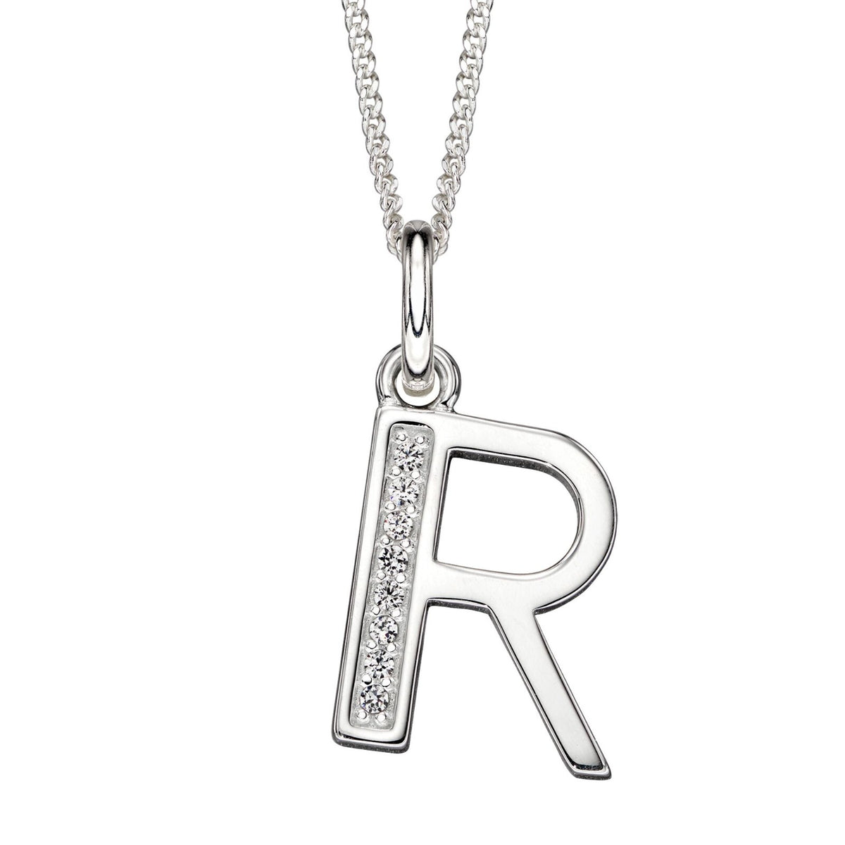 A - Z Necklace Channel Set Sterling Silver British Made 925 Hallmarked Brand New