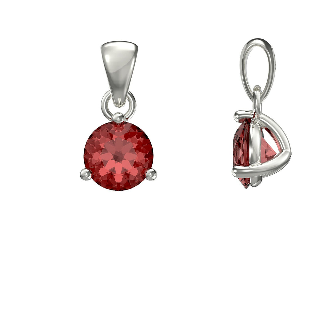Sterling Silver Garnet Pendant Hallmarked British Made All Chain Lengths