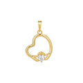 Heart Claddagh Pendant 9ct Yellow Gold Plated Hallmarked All Chain Lengths