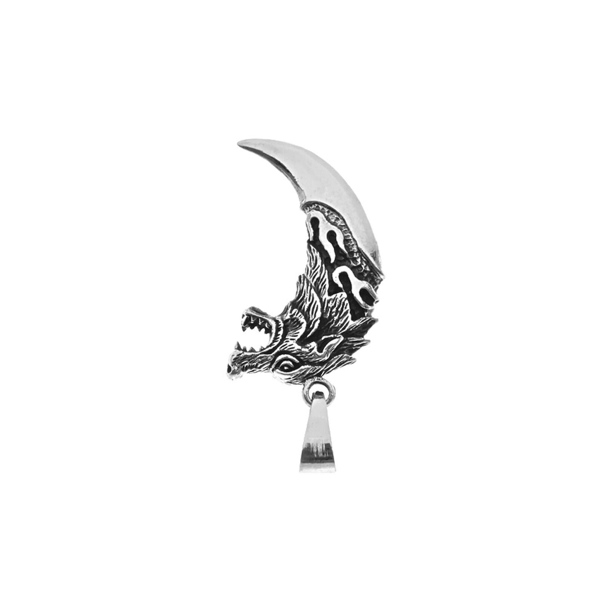 Authentic Wolf Dagger Pendant Sterling Silver 925 Hallmarked All Chain Lengths