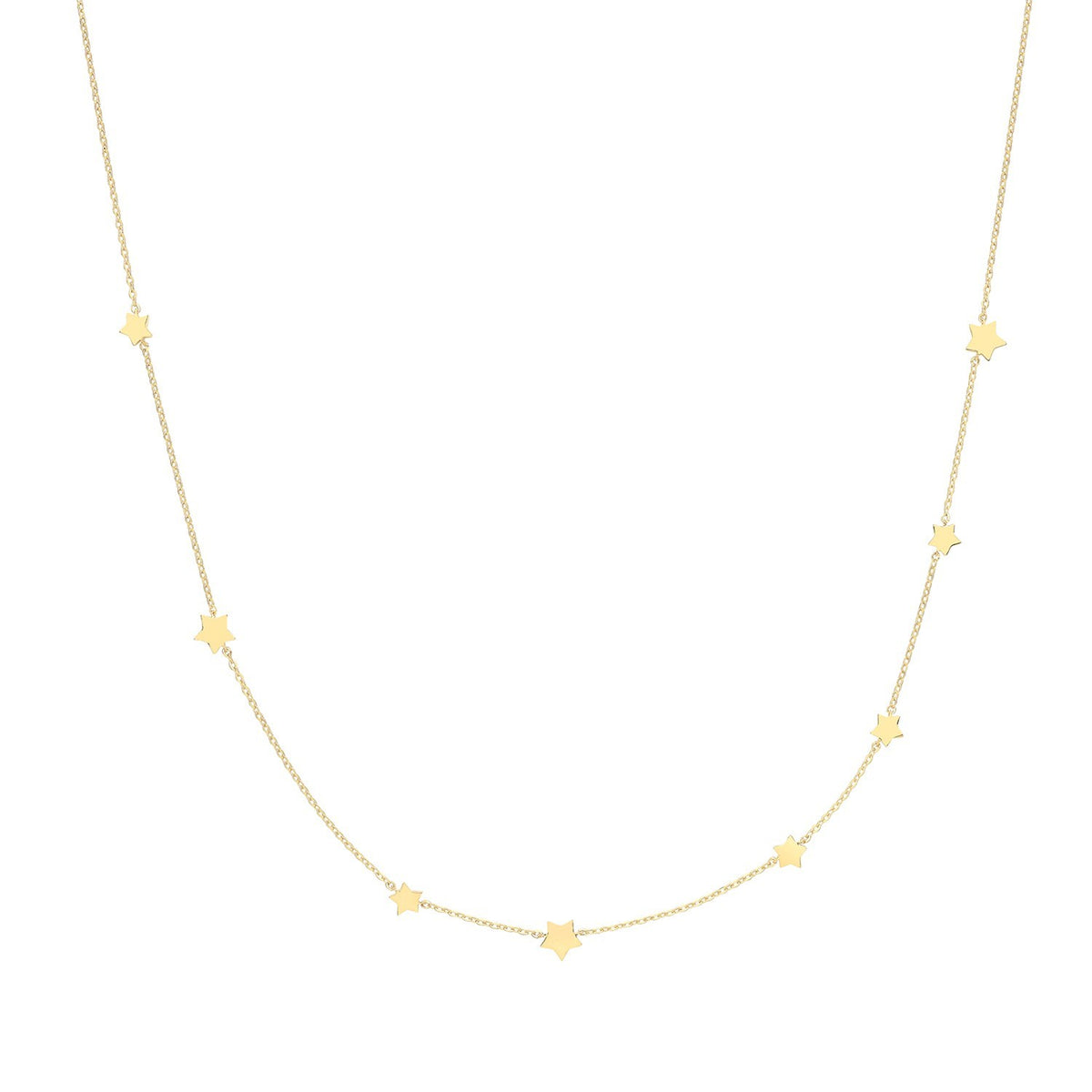 Star Necklace and Bracelet Set 9ct Yellow Gold 375 Hallmarked British Made