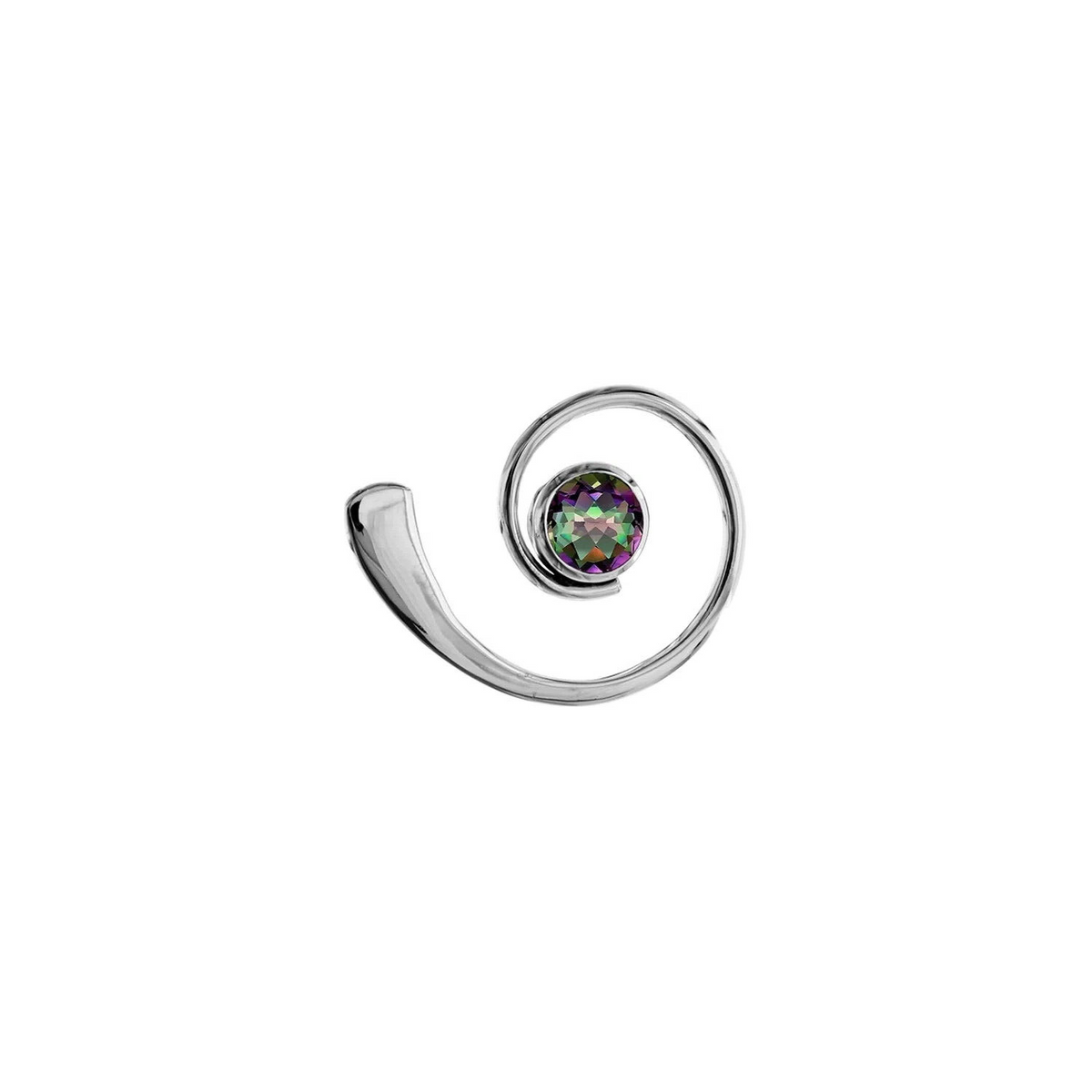 Solitaire Swirl Topaz Pendant Sterling Silver 925 Hallmark All Chain Lengths
