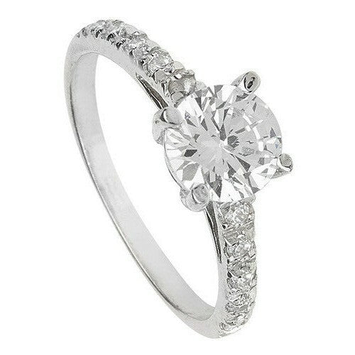 Sterling Silver Solitaire Ring Engagement Gemstone 925 Hallmarked Size L - T