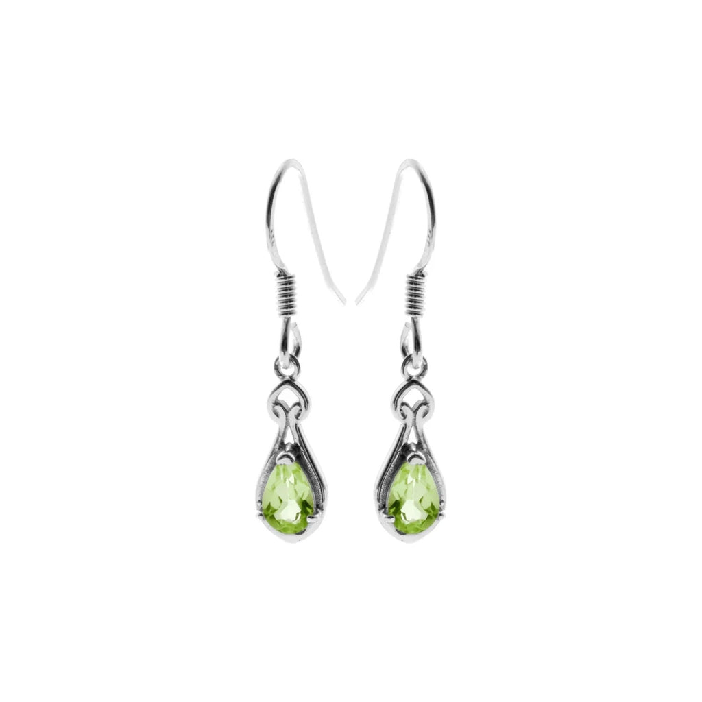 Natural Peridot Teardrop Drop Earrings Sterling Silver 925 Hallmarked Brand New