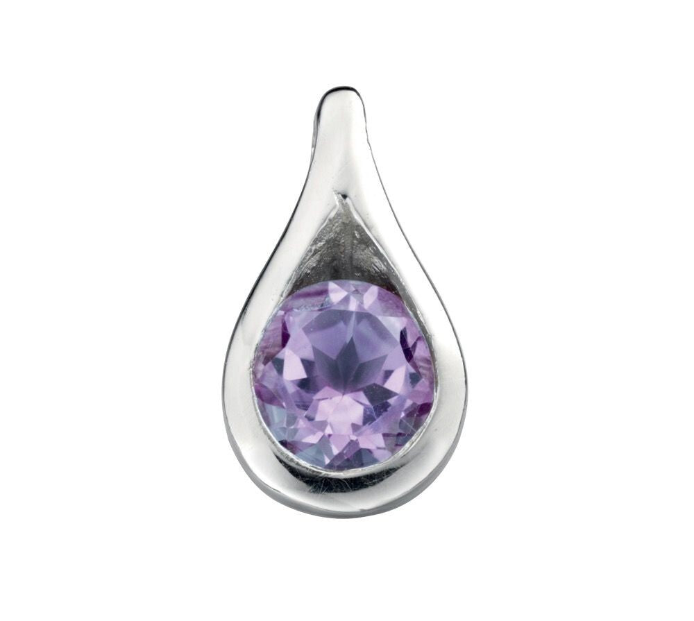Amethyst Teardrop Pendant Sterling Silver 925 Hallmarked All Chain Lengths