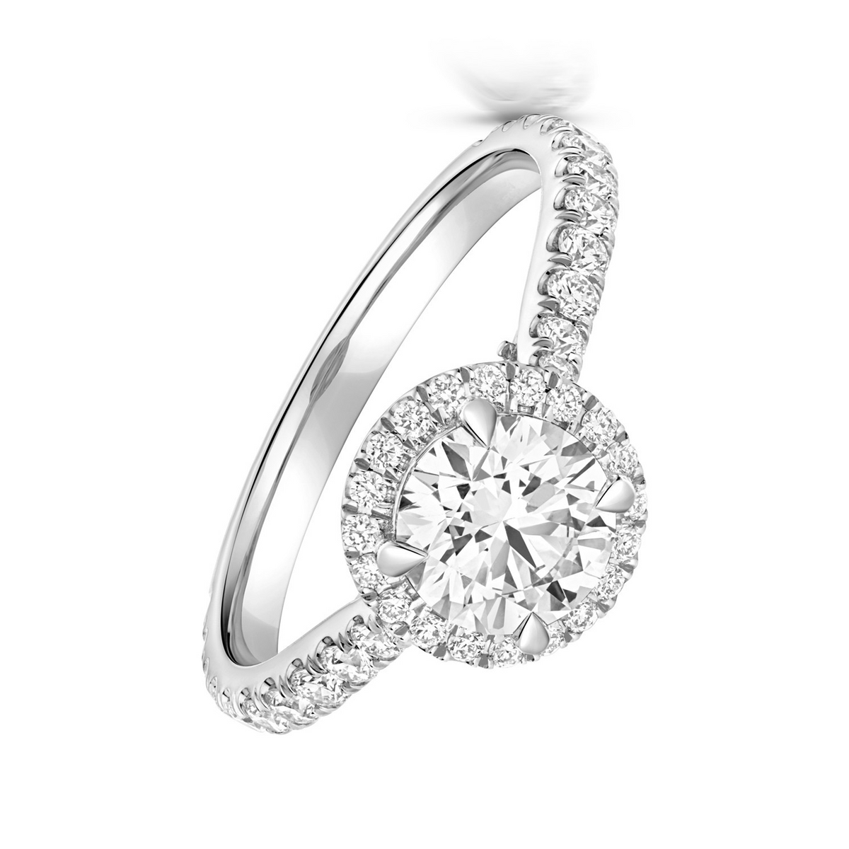 55 Lab-Created Diamond Engagement Ring 18ct White Gold Hallmarked Sizes J - Q