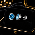 6mm Natural Oval Blue Topaz Earrings Sterling Silver 925 Hallmarked Brand New