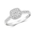 Natural Diamond Brilliant Halo Ring 18ct White Gold Hallmarked Sizes J - Q