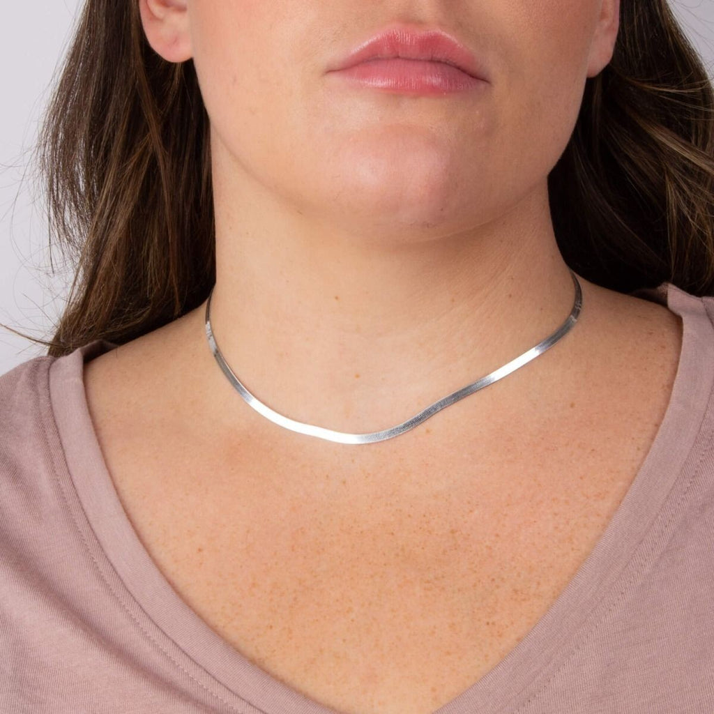 Herringbone Chain Necklace Sterling Silver 925 Hallmarked Brand New Boxed