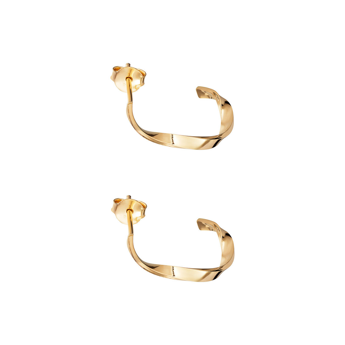 Twist Hoop Earrings 9ct yellow Gold Plated Hallmarked British Made Brand New