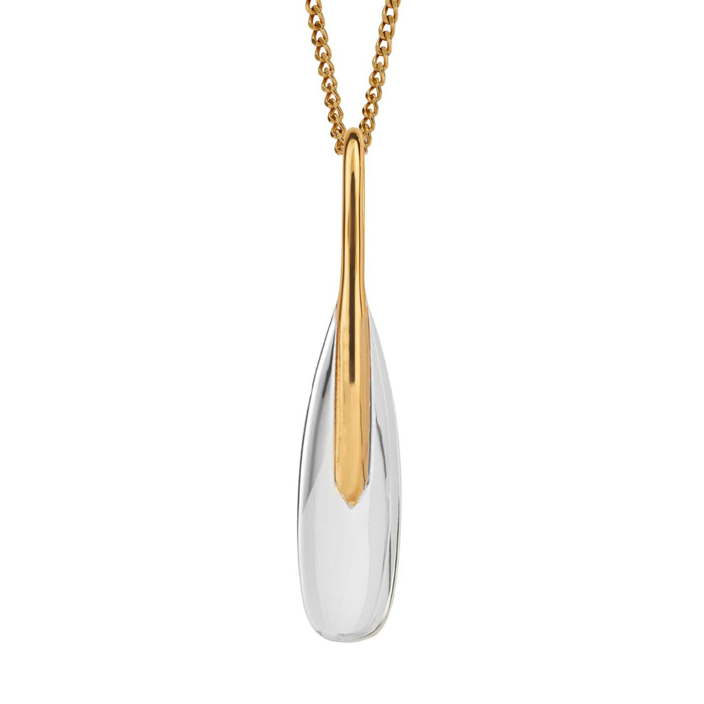 Elongated Pebble Pendant 9ct Yellow Gold Plated Hallmarked All Chain Lengths