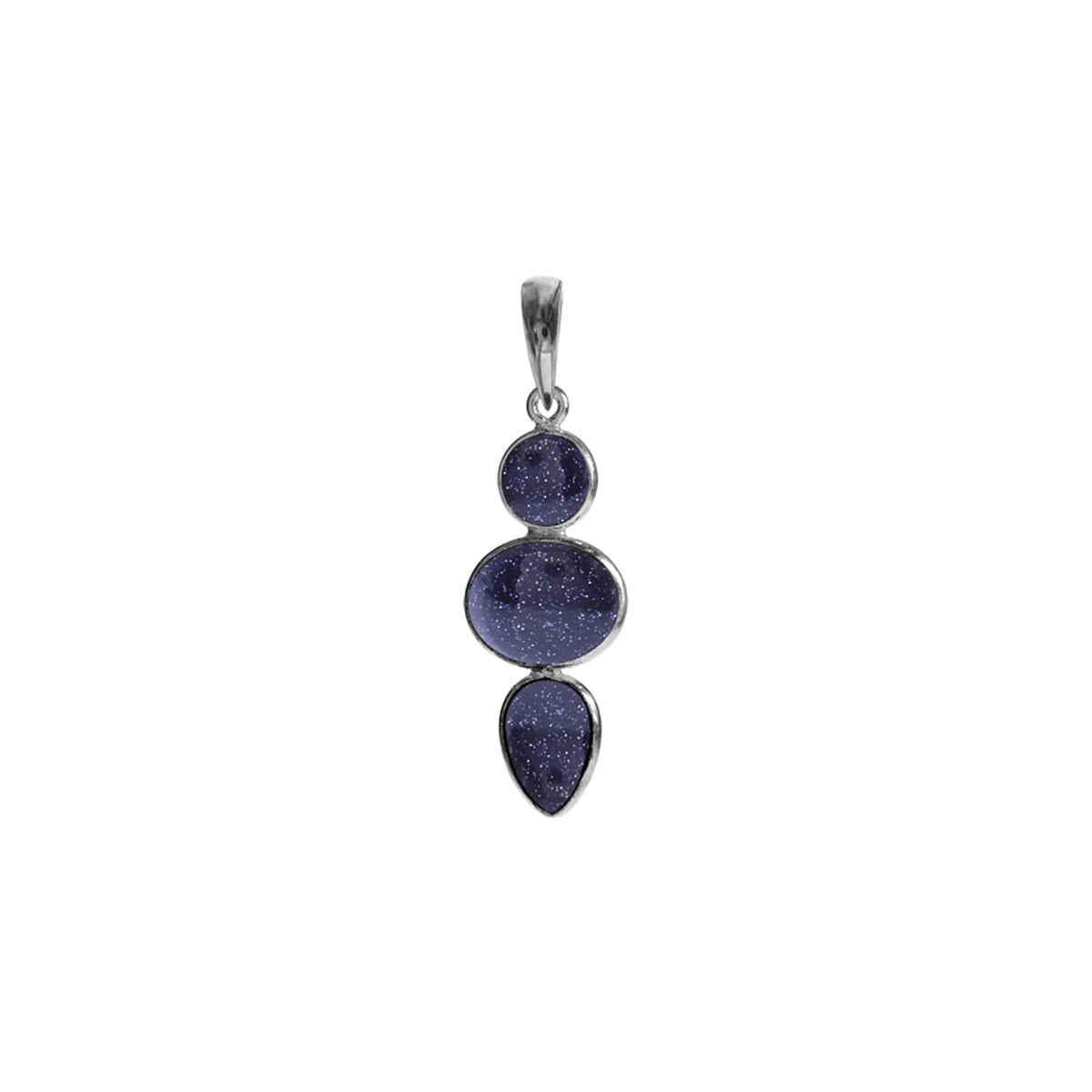 Mixed Shape Goldstone Pendant Sterling Silver 925 Hallmark  All Chain Lengths