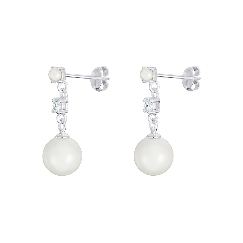 Gemstone Drop Pearl Earrings Sterling Silver 925 Hallmarked Brand New Boxed