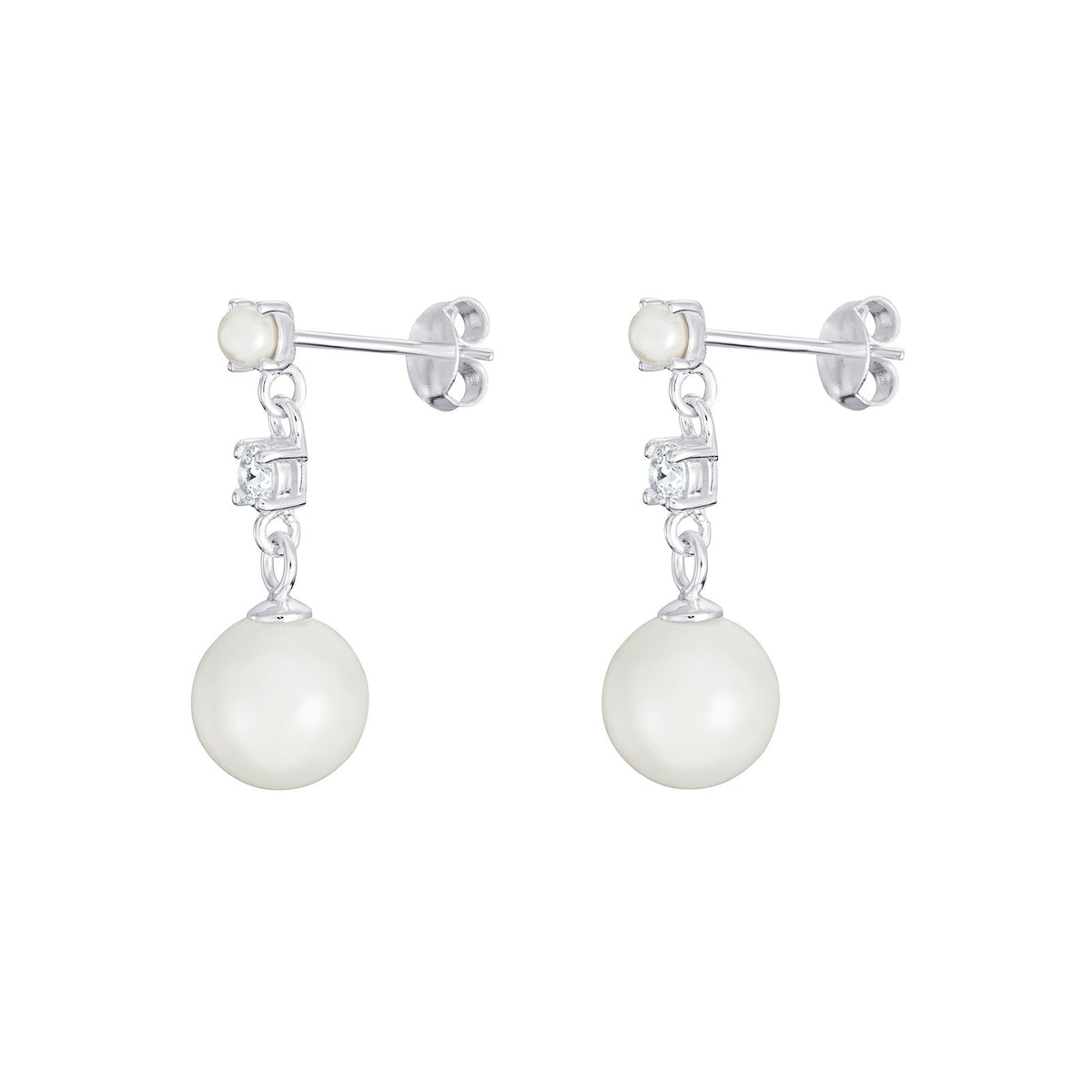 Gemstone Drop Pearl Earrings Sterling Silver 925 Hallmarked Brand New Boxed