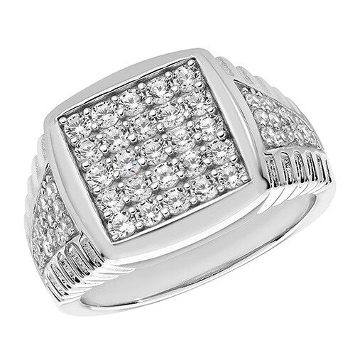 Gents Sterling Silver Signet Ring Gemstone Engagement 925 Hallmarked Sizes L - W