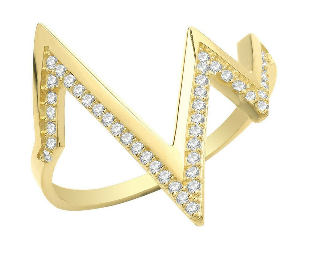 Gemstone Heartbeat Ring 9ct Yellow Gold Hallmarked Sizes J - S British Made
