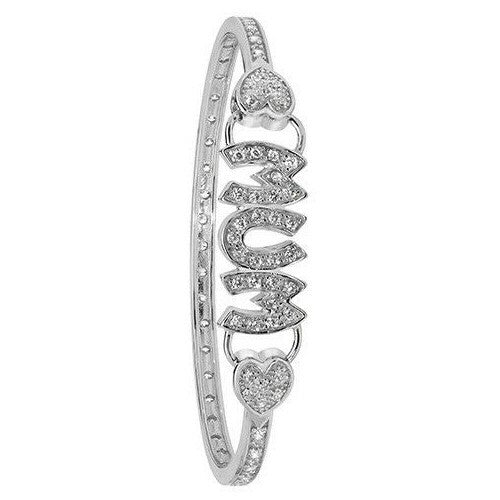 Mum Gemstone Bangle Sterling Silver 925 Hallmarked British Made (Mothers Day)