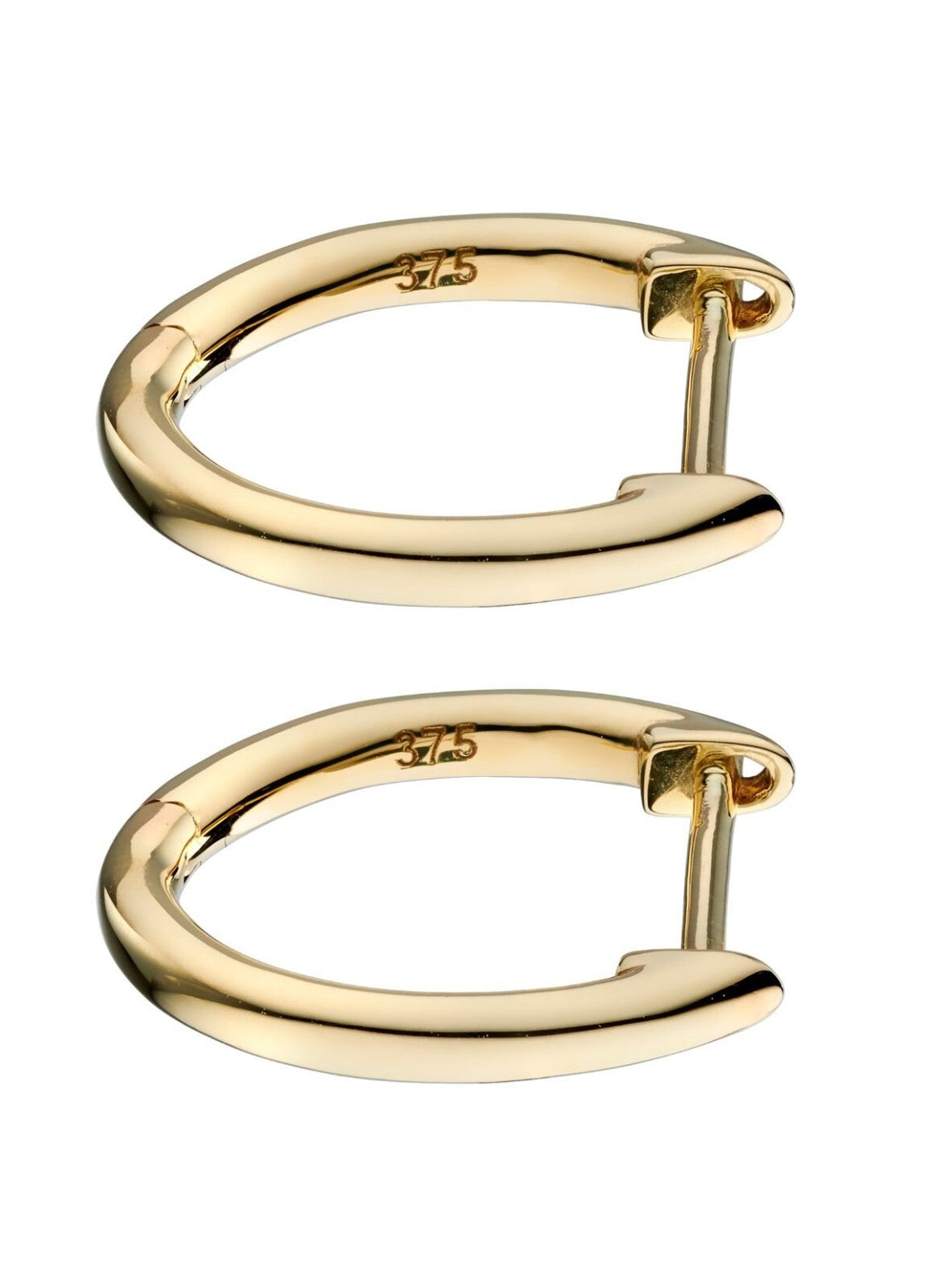 13mm Huggie Hoop Earrings 9ct Yellow Gold 375 Hallmarked British Made