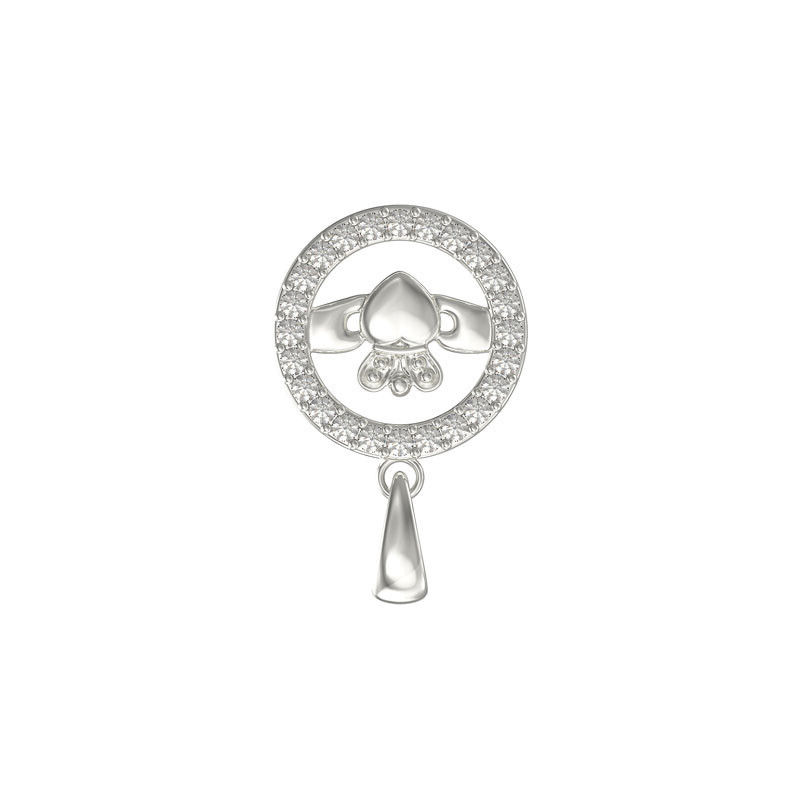 Channel Set Sterling Silver Claddagh Charm 925 Hallmarked All Chain Lengths