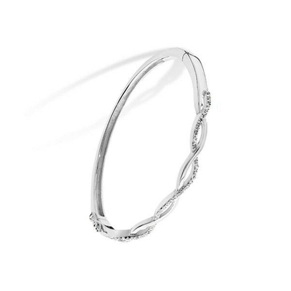 Sterling Silver Infinity Bangle Gemstone British Made Hallmarked Brand New 