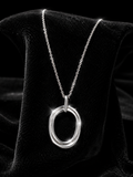 Organic Double Link Pendant Sterling Silver 925 Hallmarked All Chain Lengths