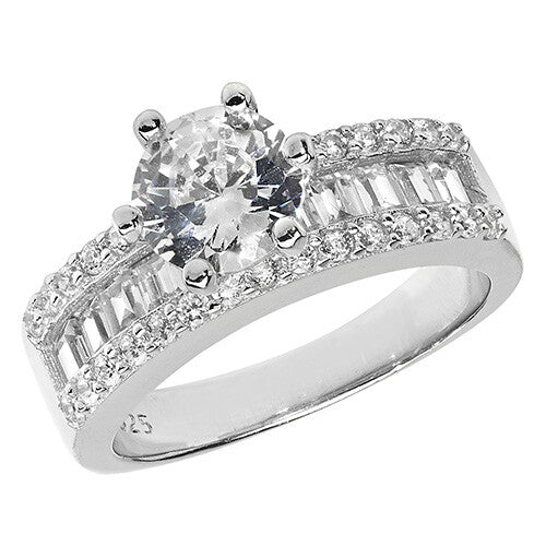Sterling Silver Solitaire Ring Engagement Gemstone 925 Hallmarked Size K - T