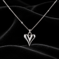 Elongated Heart Necklace Solid Sterling Silver 925 Hallmarked British Made