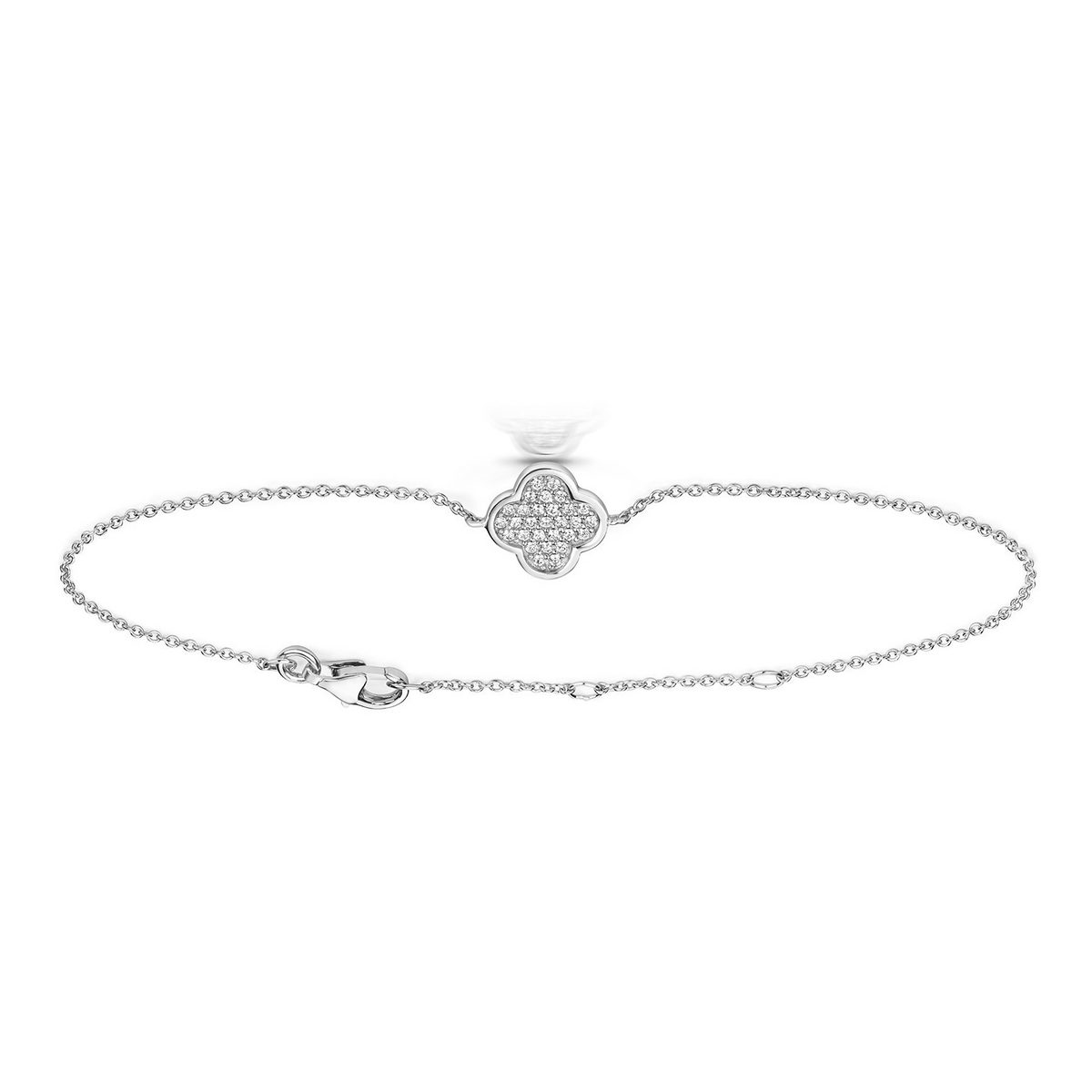 Pavé Quatrefoil Bracelet Sterling Silver 925 Hallmarked Brand New Boxed