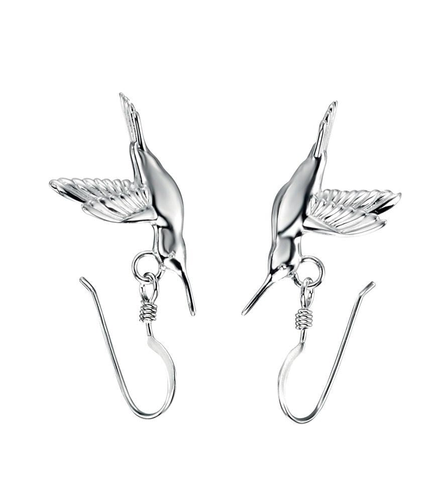 Hummingbird Drop Earrings Sterling Silver 925 Hallmarked Brand New Boxed