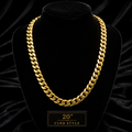 Flat Gents Curb Chain 18ct Yellow Gold Plated British Made Hallmarked