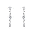 Variation Stone Zircon Drop Earrings Sterling Silver 925 Hallmarked Brand New
