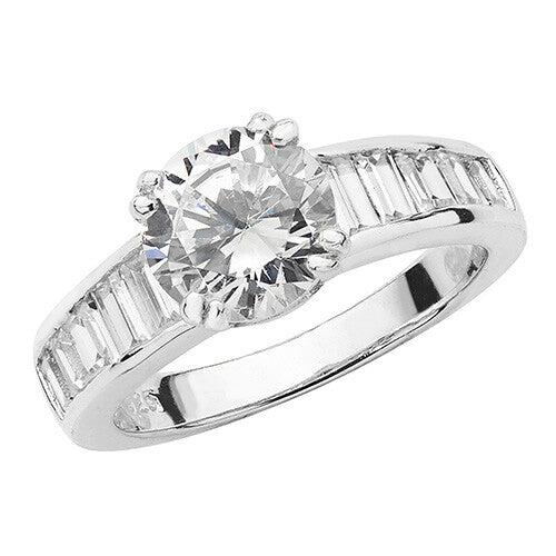 Sterling Silver Solitaire Ring Engagement Gemstone 925 Hallmarked Size L - T