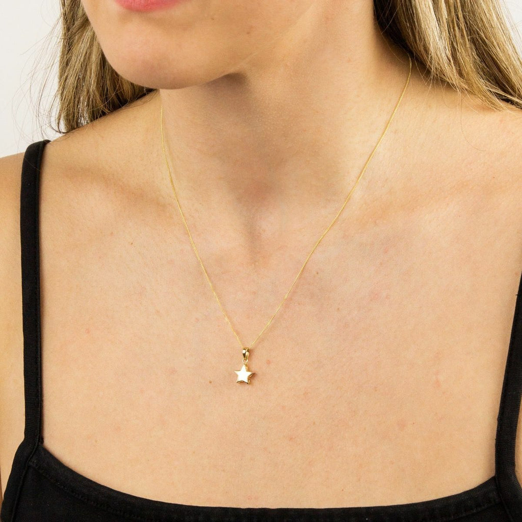 9ct Yellow Gold Star Pendant 375 Hallmarked British Made Brand New