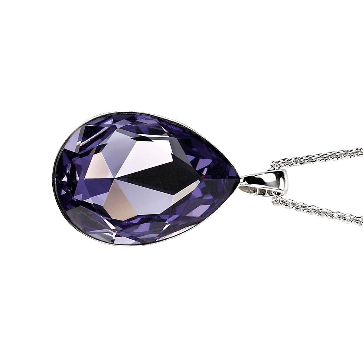 Large Tanzanite Teardrop Pendant Sterling Silver 925 Hallmark All Chain Lengths