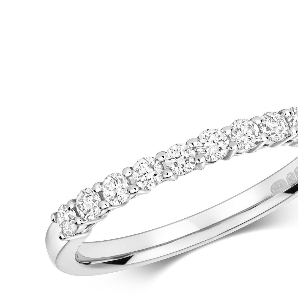 9 Natural Diamond Eternity Ring 18ct White Gold Hallmarked Sizes J - Q