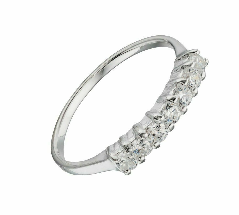 Sterling Silver 7 Stone Gemstone Ring 925 Hallmarked Size K - S British Made