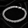 Gents Solid Sterling Silver Woven Vine Chain Bracelet 925 Hallmarked