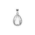 Natural Quartz Teardrop Pendant Sterling Silver 925 Hallmarked All Chain Lengths