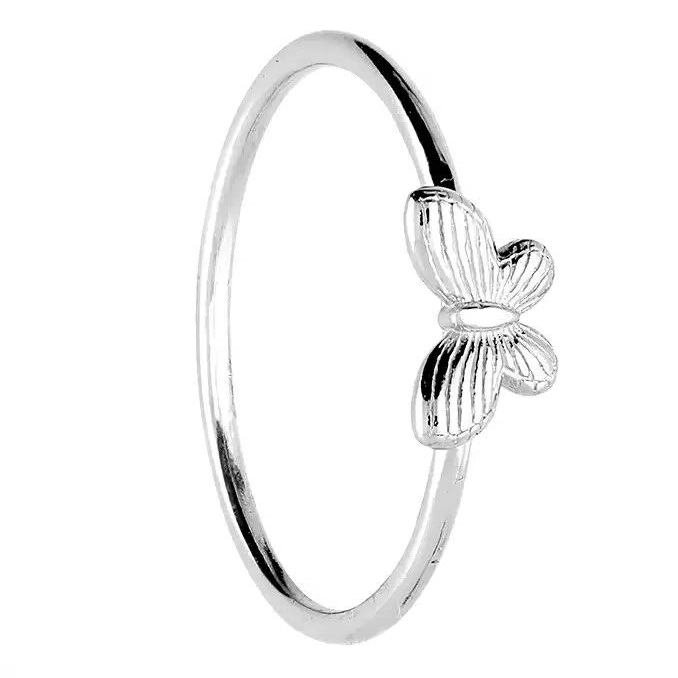 Textured Butterfly Ring Sterling Silver 925 Hallmarked British Made Size J - Q