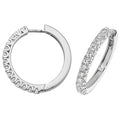 14 Natural Diamond Hoop Earrings 18ct White Gold Hallmarked British Made