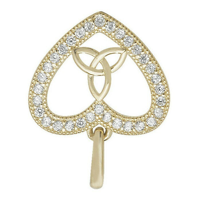 Yellow Gold Heart Trinity Pendant Hallmarked British Made All Chain Lengths