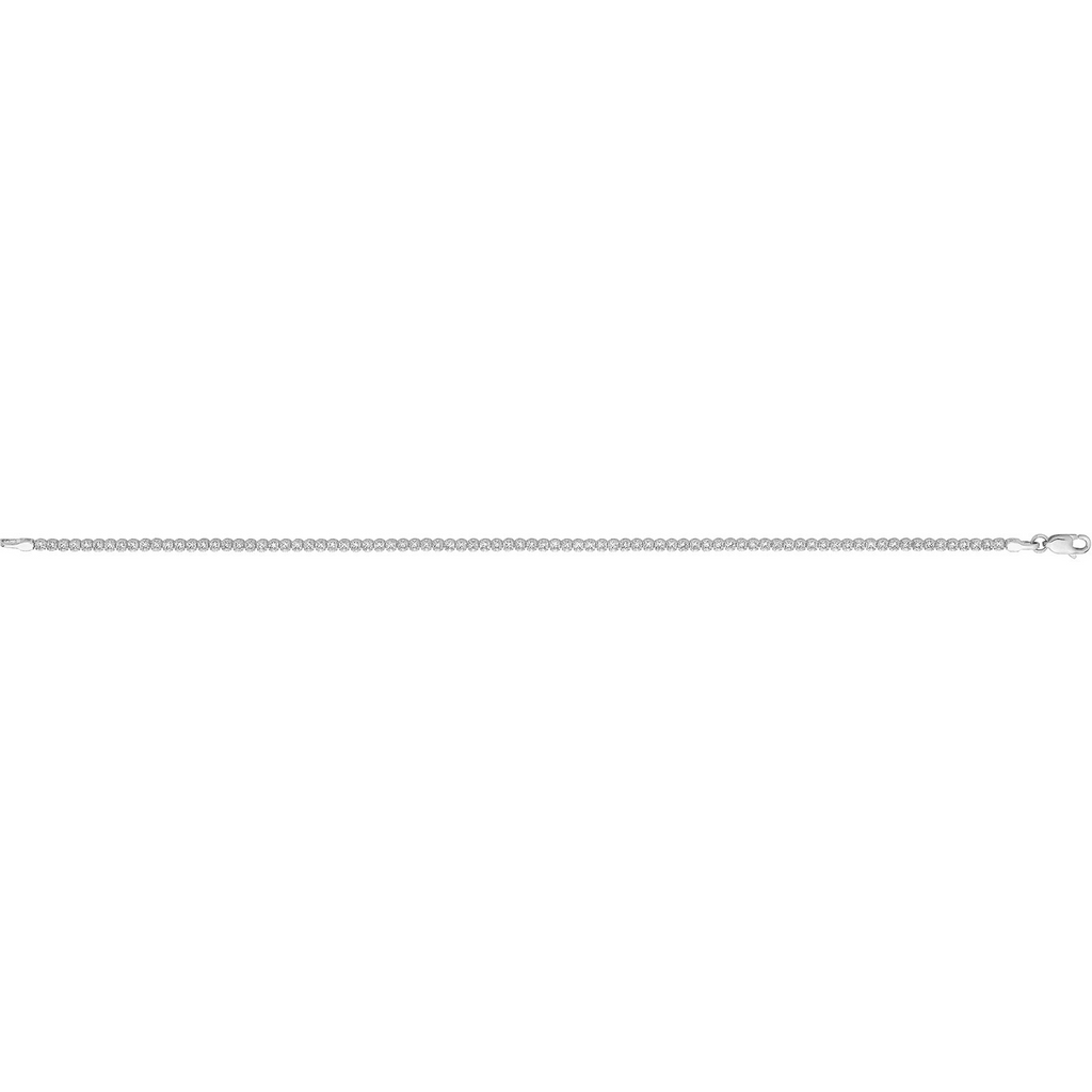 Classic Single Row Tennis Bracelet 9ct White Gold 375 Hallmarked British Made