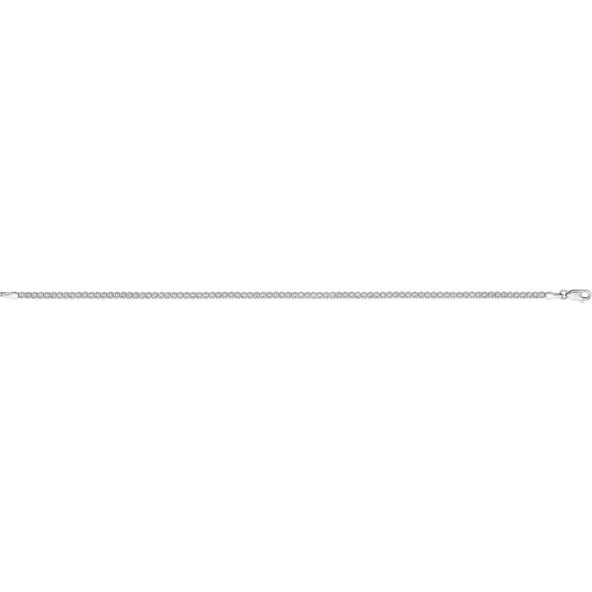Classic Single Row Tennis Bracelet 9ct White Gold 375 Hallmarked British Made