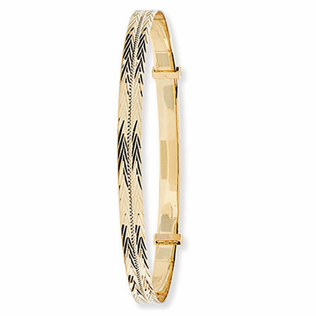 9ct Yellow Gold DC Expandable Bangle 375 Hallmarked British Made Brand New